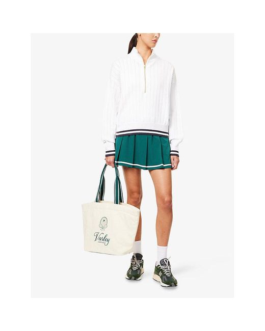 Varley White Aliyah High-Neck Knitted Jumper