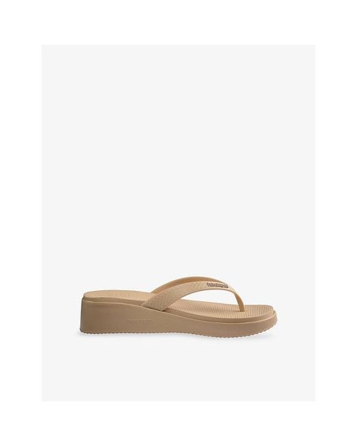 Havaianas Natural High Platform Rubber Flip-Flops