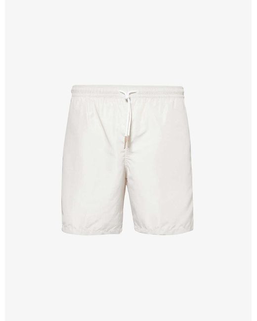 Eleventy White Drawstring-waist Flap-pocket Swim Shorts Xx for men