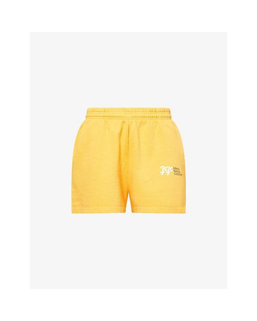 ADANOLA Yellow Distance Sweat Cotton-Jersey Shorts