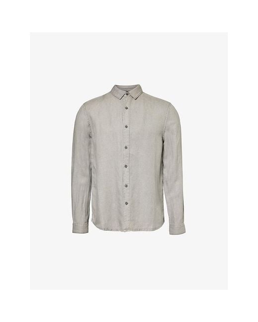 PAIGE Gray Peters Linen-blend Shirt X for men