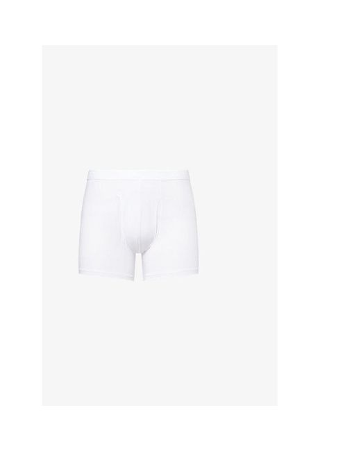 Derek Rose White Alex Slim-Fit Stretch-Modal Trunks for men