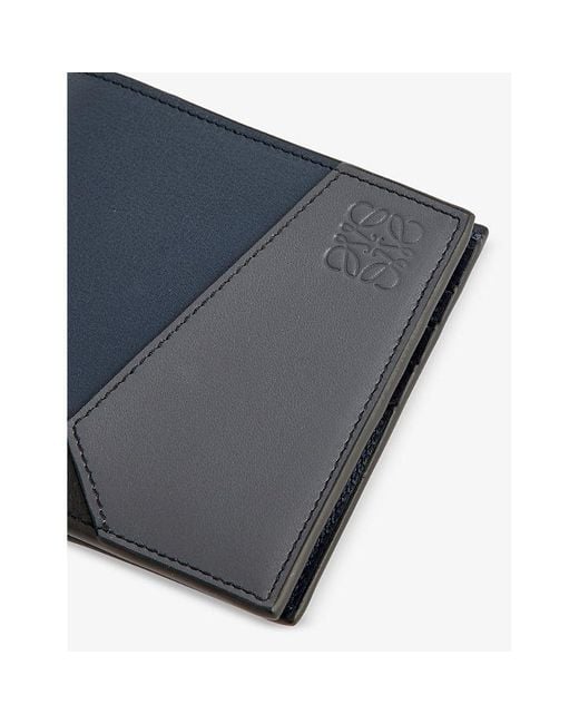 Loewe Blue Puzzle Edge Brand-debossed Leather Wallet for men