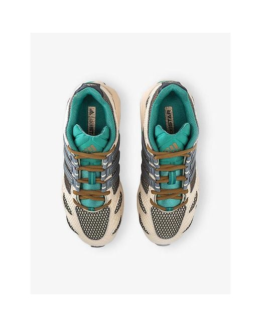 Adidas Blue Adistar Mesh And Faux-Leather Trainers for men