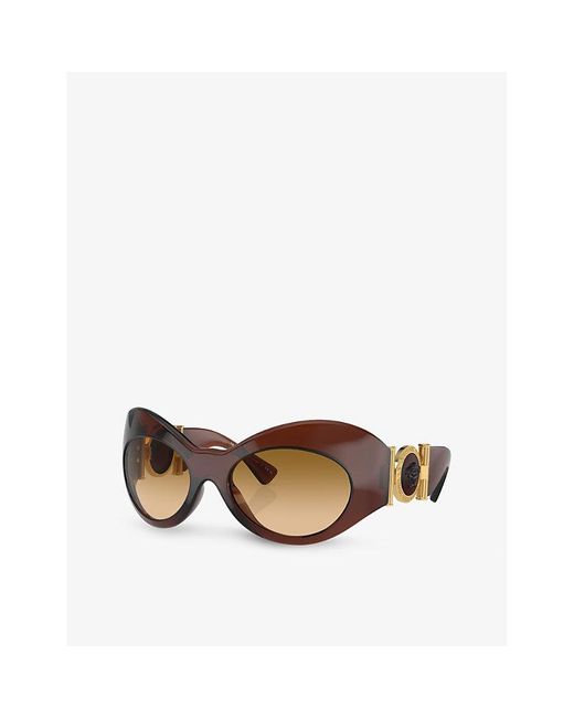 Versace Brown Ve4462 Irregular-frame Injected Sunglasses