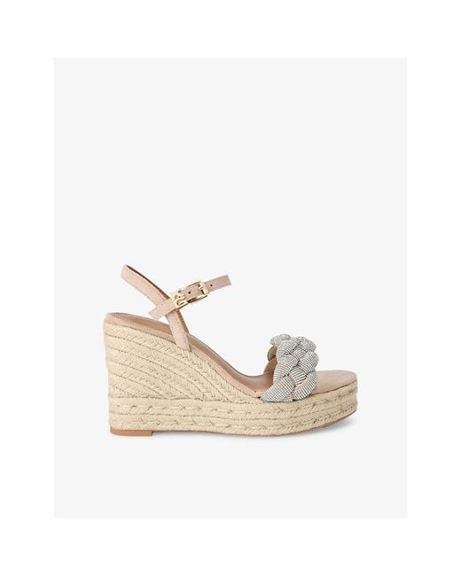 KG by Kurt Geiger Natural Sadie Woven Wedge Sandals