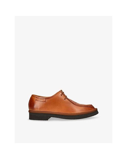 GRENSON Brown Hubert Leather Derby Shoes for men