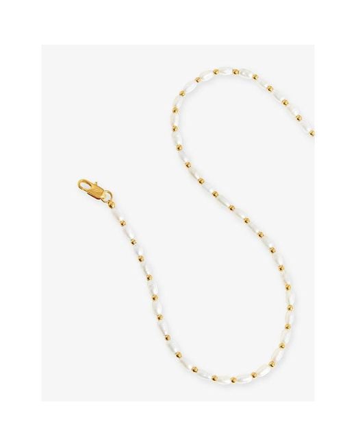 Missoma Metallic Seed Pearl Beaded 18Ct-Plated Brass Choker Necklace