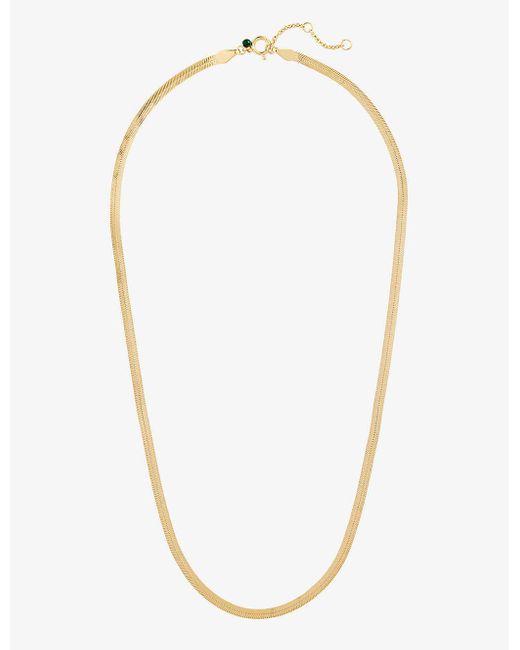 Enamel Copenhagen White Caroline Snake-chain 18ct Yellow -plated Sterling-silver Necklace
