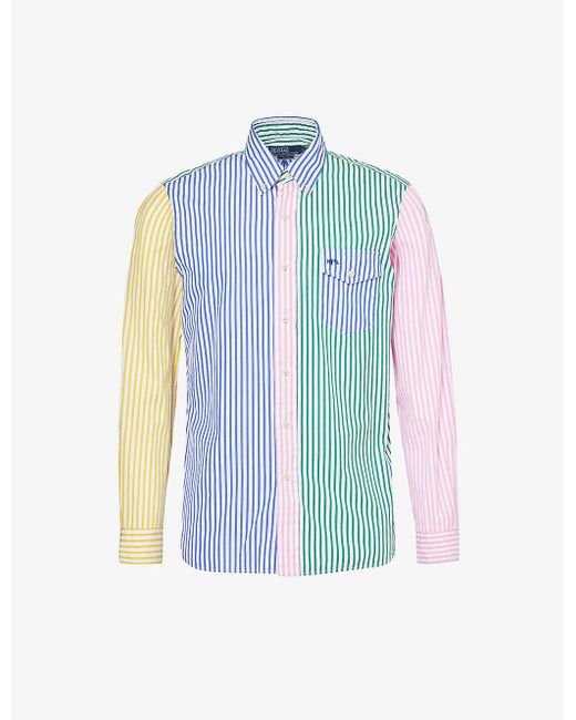 Polo Ralph Lauren Blue Fun Brand-embroidered Cotton Shirt for men