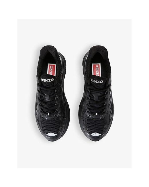 KENZO Black Pace Runner Brand-embellished Mesh And Shell Low-top Trainers for men