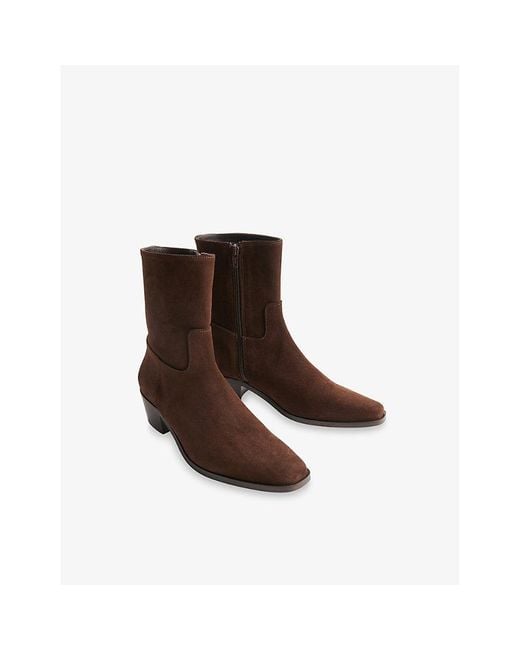 Whistles Brown Western Suede Ankle Boots