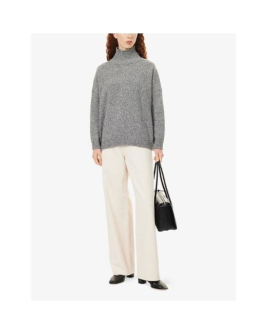 Weekend by Maxmara Gray Relaxed Wool Knit Jumper