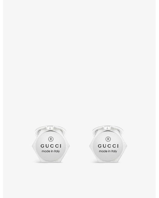 Gucci Metallic Trademark Sterling Earrings for men