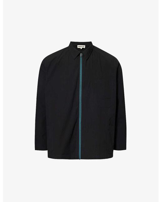 Marane Blue Relaxed-fit Three-pocket Linen Jacket X for men