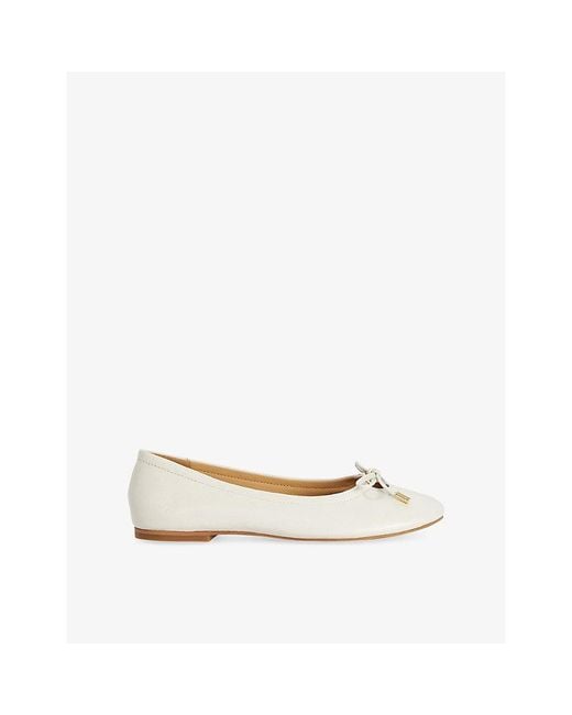 Dune Natural Hali Suede Ballet Flats