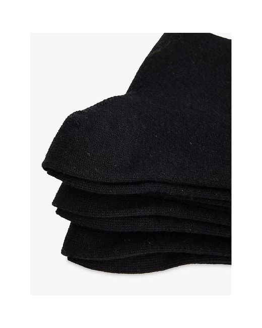 Calvin Klein Black Logo Stretch-Cotton Crew Socks Pack Of Three for men