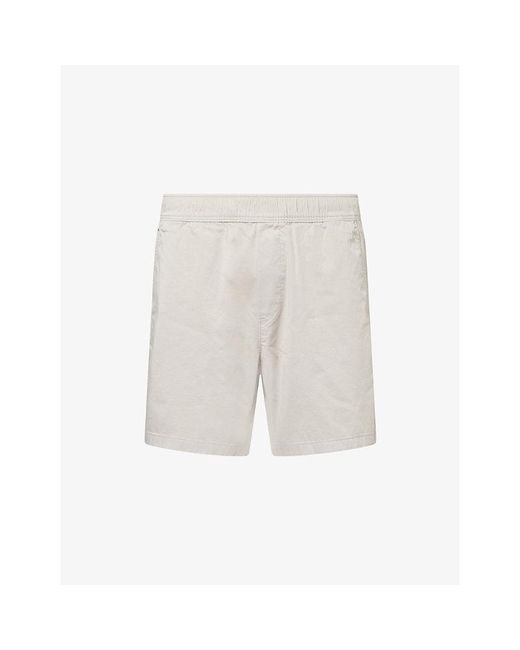 PAIGE White Elijah Straight-Leg Stretch-Cotton Shorts for men