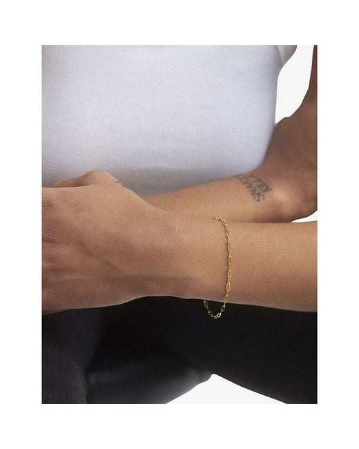 Monica Vinader Natural Paperclip Mini 18Ct-Plated Vermeil Sterling- Chain Bracelet