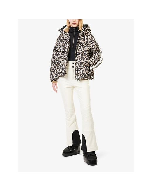 Fusalp White Ada Leopard Puffer Jacket