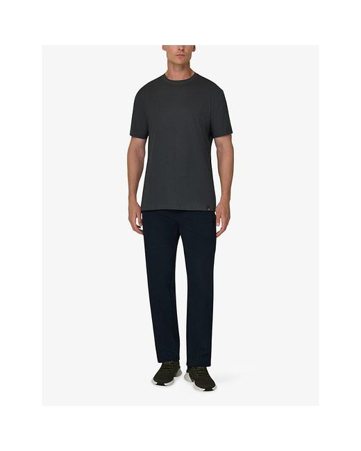 Boggi Blue Short-Sleeved Branded-Tab Stretch-Cotton T-Shirt for men