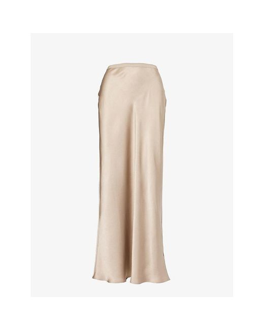Anine Bing Natural Bar High-waist Silk Maxi Skirt