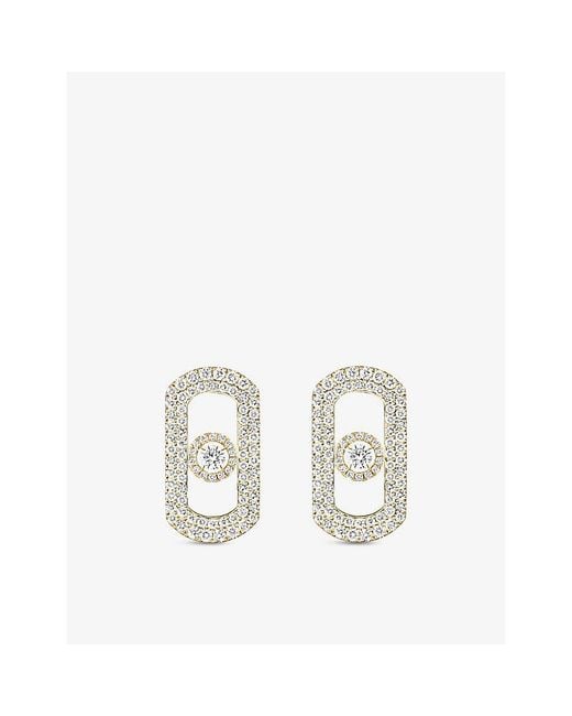 Messika White So Move Pavé 18Ct And 1.3Ct Diamond Earrings