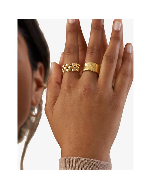 Monica Vinader Metallic Heirloom Woven Chain 18Ct-Plated Vermeil Sterling- Ring