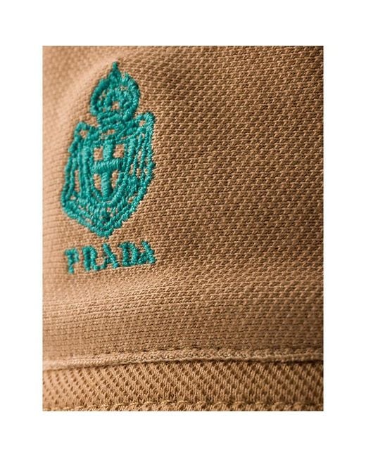 Prada Brown Old Piqué Cotton Bucket Hat