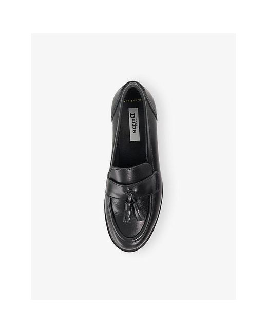 Dune Black Gracelyn Leather Loafers