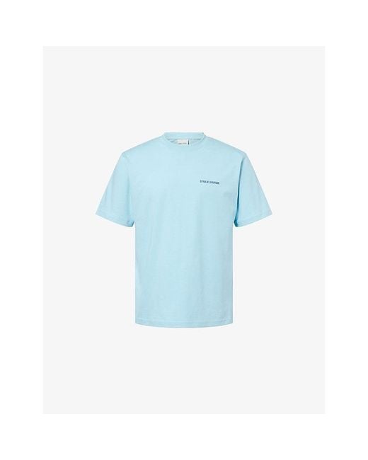 Daily Paper Blue Safari Rally Graphic-Print Cotton T-Shirt for men