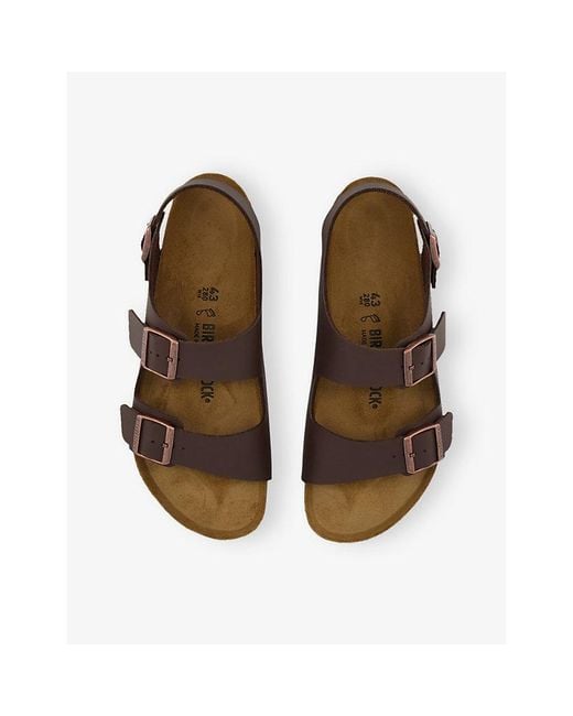 Birkenstock Brown Milano Faux-Leather Sandals for men