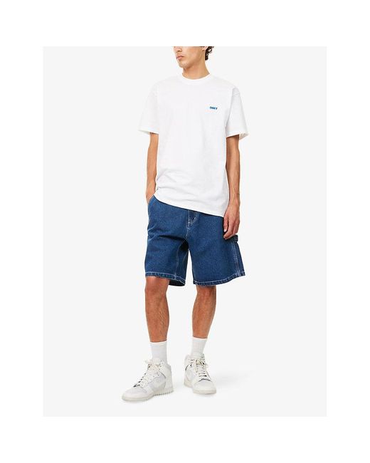 Obey White Graphic-Print Regular-Fit Cotton T-Shirt for men