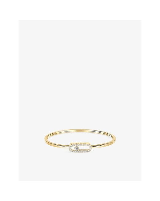 Messika Natural Move Uno Flex Medium 18Ct Rose- And 0.34Ct Brilliant-Cut Diamond Bangle Bracelet