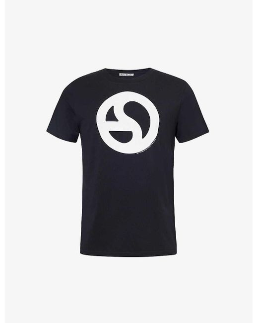Acne Blue Setar Graphic-print Cotton-blend T-shirt for men