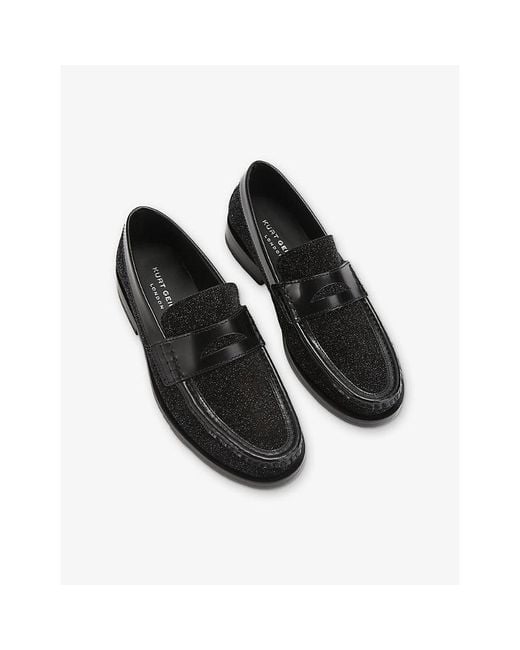 Kurt Geiger Black Lombard Leather Loafers for men