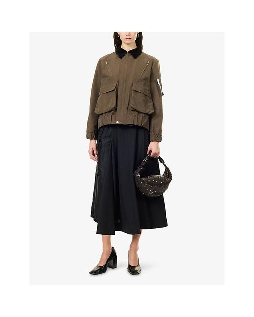Sacai Brown Sac M Grosgrain Blouson