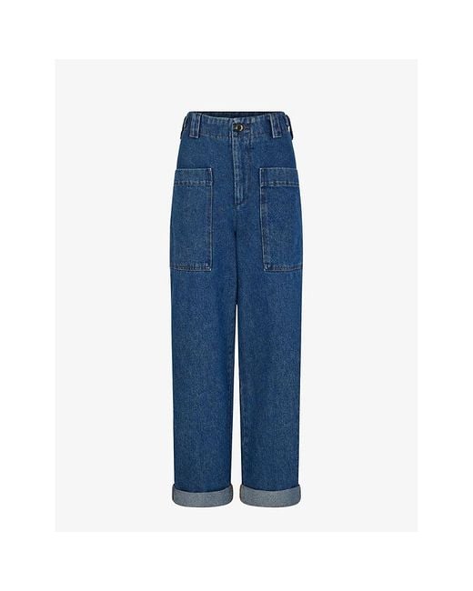 Soeur Blue Thabor Straight-leg Mid-rise Jeans