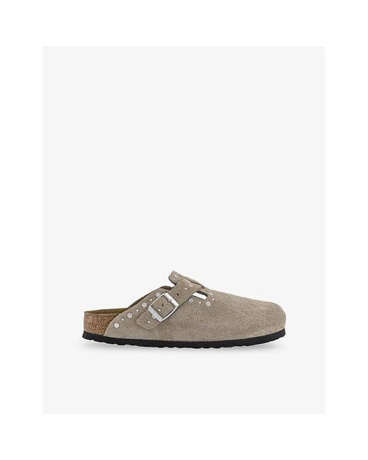 Birkenstock Brown Boston Suede Clogs