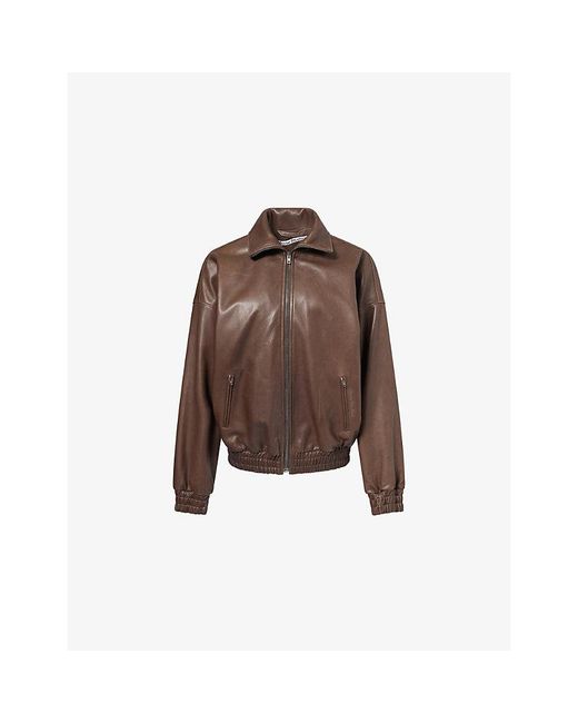 Acne Brown Lemmy Leather Jacket