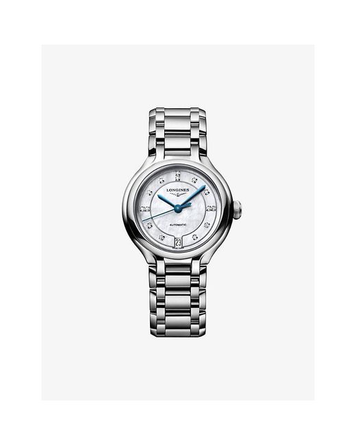 Longines Metallic Primaluna Stainless-Steel And 0.060Ct Diamond Automatic Watch 34Mm for men