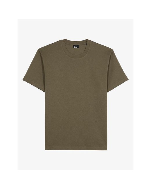 The Kooples Green Crewneck Regular-Fit Short-Sleeve Cotton T-Shirt for men