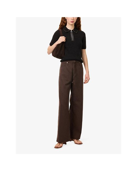Rag & Bone Brown Miramar Straight-Leg Denim Jeans