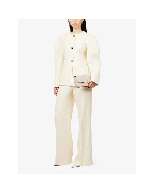Gabriela Hearst White Norman Wide-Leg Silk-And-Wool Trousers