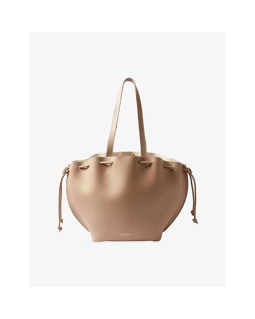 Claudie Pierlot Brown Grained-Texture Leather Tote Bag