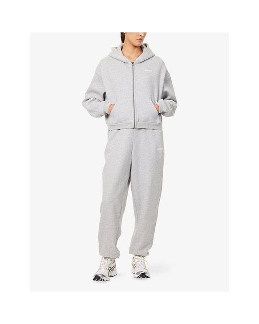 GYMSHARK White Cosy Luxe Zip-Through Sweat-Jersey Hoody