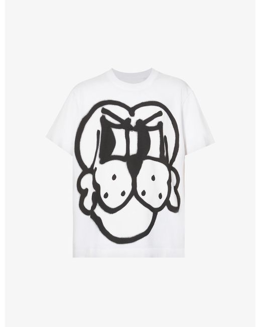 Givenchy White Dog-graphic Relaxed-fit Cotton-jersey T-shirt