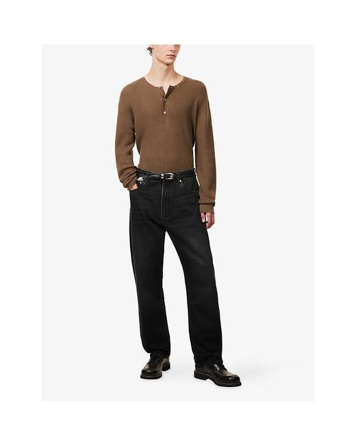 Studio Nicholson Brown Sn Knitwear Henley Extra Fine Merino And Cashmere Jumper for men