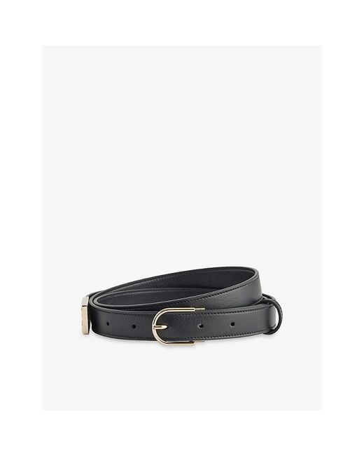 Victoria Beckham Black Dorian B Finite Leather Belt