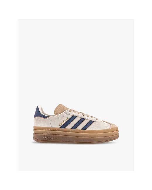 Adidas Multicolor Gazelle Bold Brand-Stripe Suede Low-Top Trainers